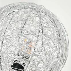 Lampadaire - Verre 12 cm Bernado Argenté, 6 lumières