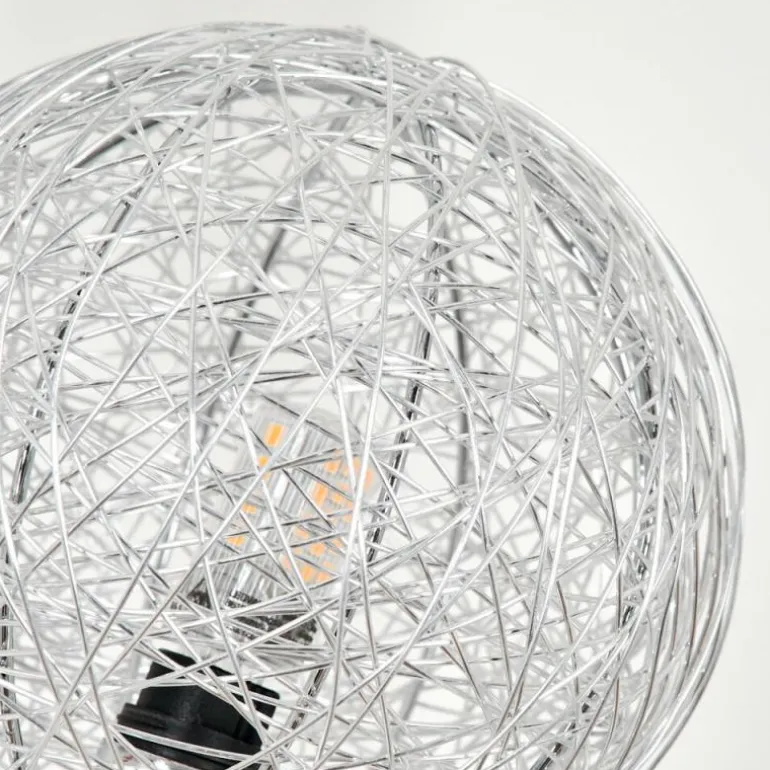 Lampadaire - Verre 12 cm Bernado Argenté, 6 lumières