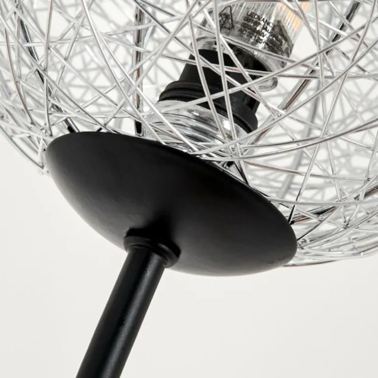 Lampadaire - Verre 12 cm Bernado Argenté, 6 lumières