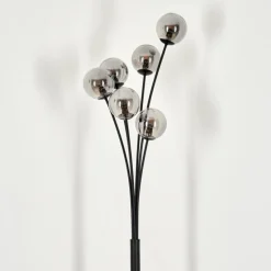 Lampadaire - Verre 10 cm Bernado Clair, Fumé, 6 lumières