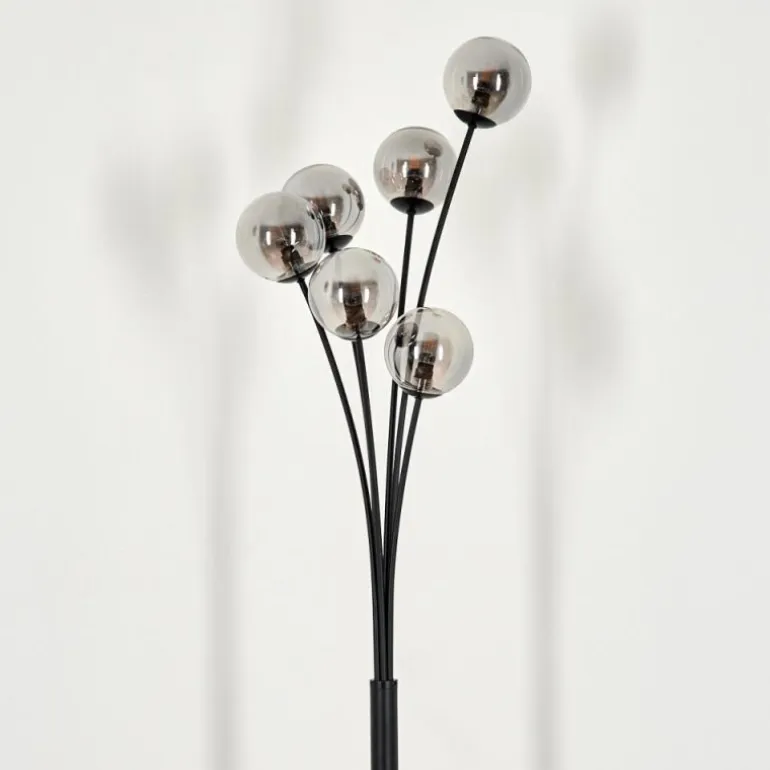 Lampadaire - Verre 10 cm Bernado Clair, Fumé, 6 lumières