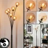 Lampadaire - Verre 10 cm Bernado Ambre, 6 lumières
