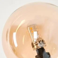 Lampadaire - Verre 10 cm Bernado Ambre, 6 lumières