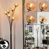 Lampadaire - Verre 10 cm Bernado Ambre, Clair, 6 lumières