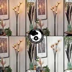 Lampadaire - Verre 10 cm Bernado Ambre, Clair, 6 lumières