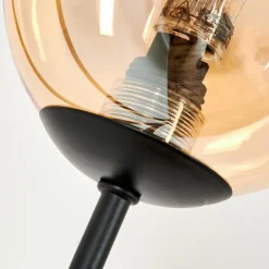 Lampadaire - Verre 10 cm Bernado Ambre, Clair, 6 lumières