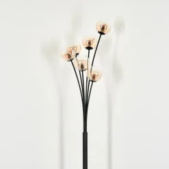 Lampadaire - Verre 10 cm Bernado Ambre, Clair, 6 lumières