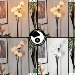 Lampadaire - Verre 12 cm Bernado Blanc, 6 lumières