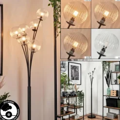 Lampadaire - Verre 12 cm Bernado Clair, 6 lumières
