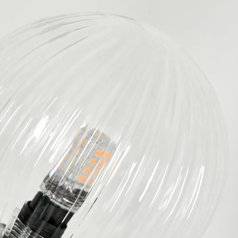 Lampadaire - Verre 12 cm Bernado Clair, 6 lumières