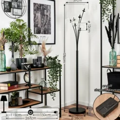 Lampadaire - Verre 12 cm Bernado Clair, 6 lumières