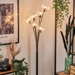 Lampadaire - Verre 12 cm Bernado Clair, 6 lumières