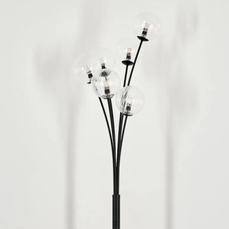 Lampadaire - Verre 12 cm Bernado Clair, 6 lumières