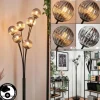 Lampadaire - Verre 10 cm Bernado Fumé, 6 lumières