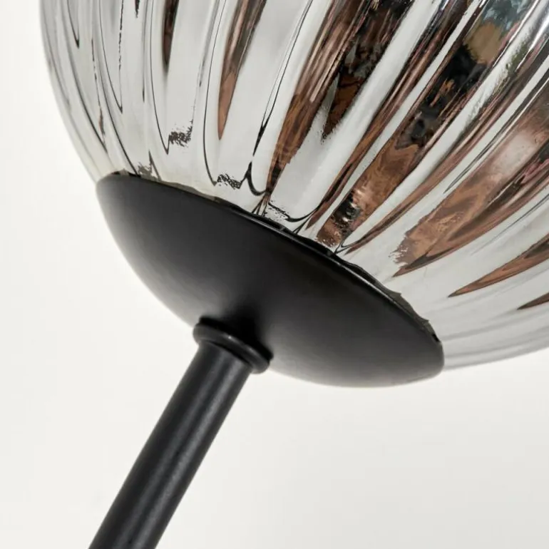 Lampadaire - Verre 10 cm Bernado Fumé, 6 lumières