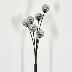Lampadaire - Verre 10 cm Bernado Fumé, 6 lumières