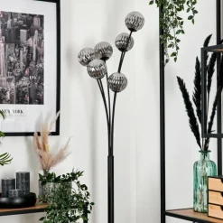 Lampadaire - Verre 10 cm Bernado Fumé, 6 lumières