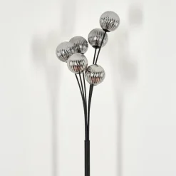 Lampadaire - Verre 12 cm Bernado Fumé, 6 lumières