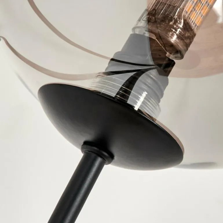 Lampadaire - Verre 15 cm Bernado Fumé, 3 lumières
