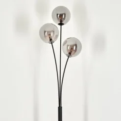 Lampadaire - Verre 15 cm Bernado Fumé, 3 lumières