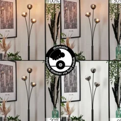 Lampadaire - Verre 10 cm Bernado Clair, Fumé, 3 lumières