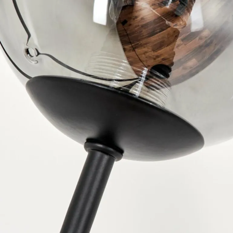 Lampadaire - Verre 10 cm Bernado Clair, Fumé, 3 lumières