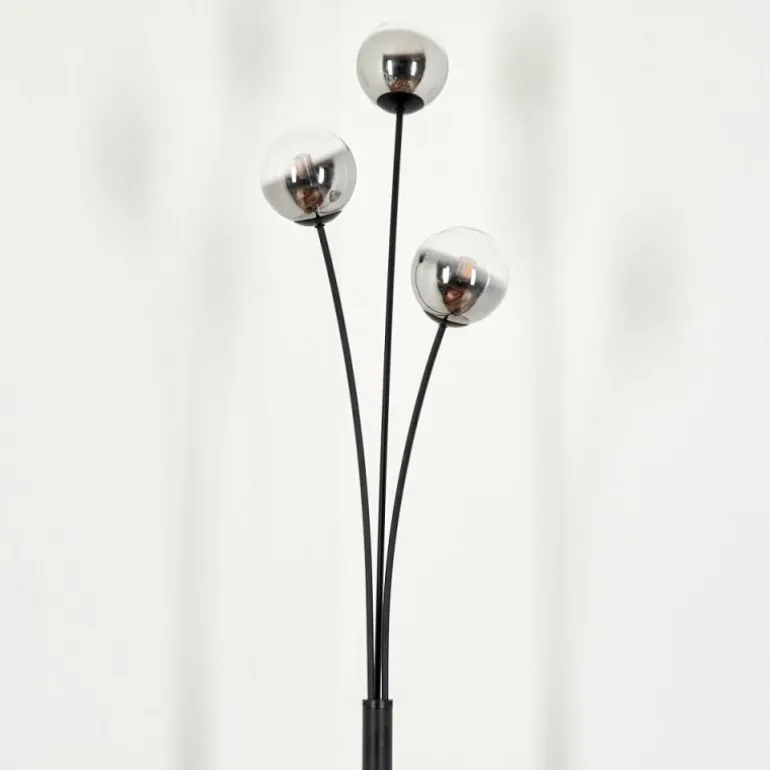 Lampadaire - Verre 10 cm Bernado Clair, Fumé, 3 lumières