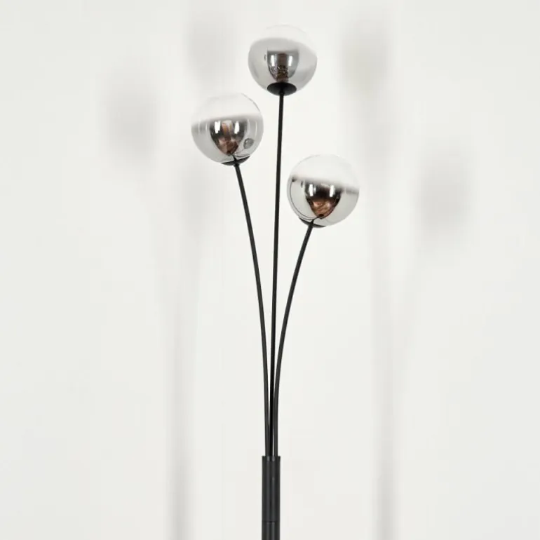 Lampadaire - Verre 12 cm Bernado Clair, Fumé, 3 lumières