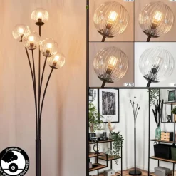 Lampadaire - Verre 10 cm Bernado Clair, 5 lumières