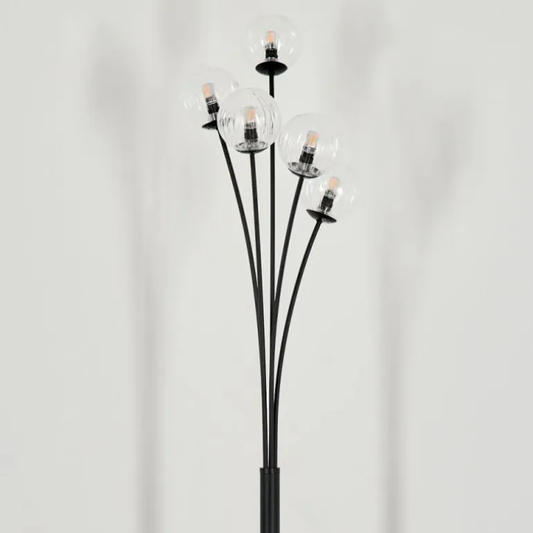 Lampadaire - Verre 10 cm Bernado Clair, 5 lumières