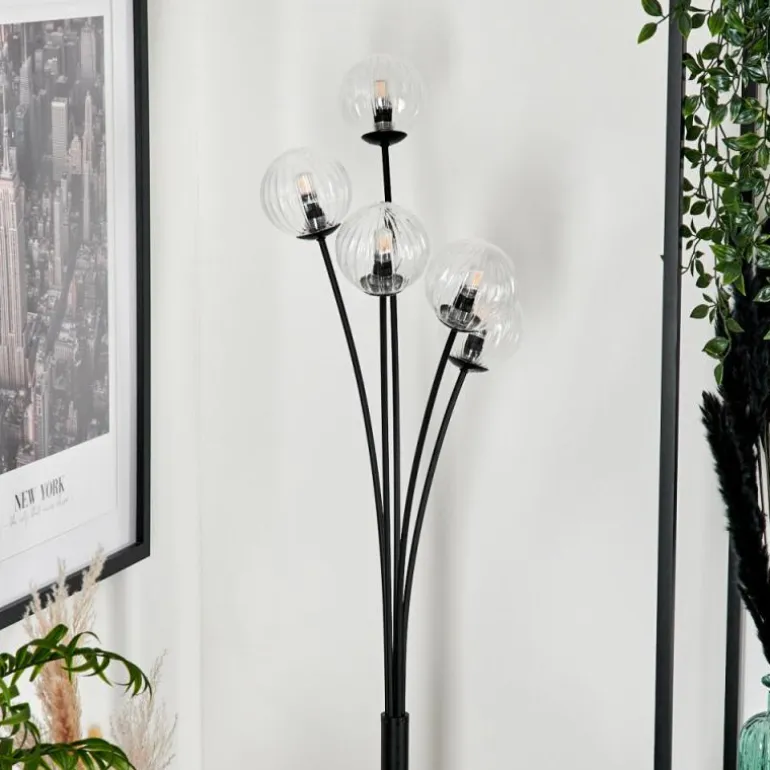 Lampadaire - Verre 10 cm Bernado Clair, 5 lumières