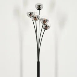 Lampadaire - Verre 10 cm Bernado Clair, Fumé, 5 lumières