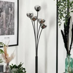 Lampadaire - Verre 10 cm Bernado Clair, Fumé, 5 lumières