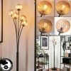 Lampadaire - Verre 10 cm Bernado Ambre, 5 lumières
