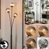 Lampadaire - Verre 10 cm Bernado Fumé, 3 lumières