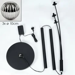Lampadaire - Verre 10 cm Bernado Fumé, 3 lumières