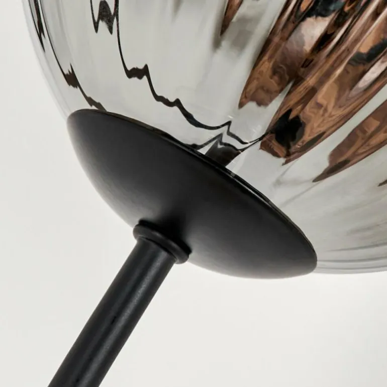 Lampadaire - Verre 12 cm Bernado Fumé, 3 lumières