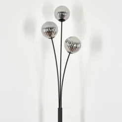Lampadaire - Verre 12 cm Bernado Fumé, 3 lumières