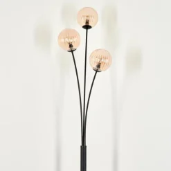 Lampadaire - Verre 12 cm Bernado Ambre, 3 lumières