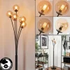 Lampadaire - Verre 10 cm Bernado Ambre, 5 lumières