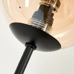 Lampadaire - Verre 10 cm Bernado Ambre, 5 lumières