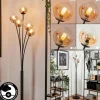 Lampadaire - Verre 10 cm Bernado Ambre, Clair, 5 lumières