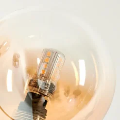 Lampadaire - Verre 10 cm Bernado Ambre, Clair, 5 lumières