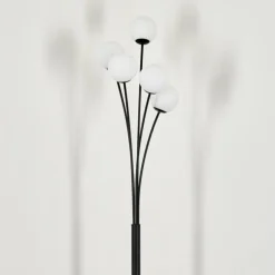 Lampadaire - Verre 10 cm Bernado Blanc, 5 lumières