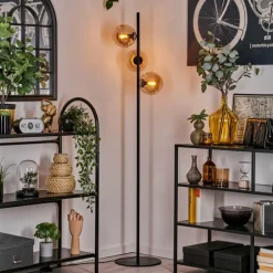 Lampadaire - Verre 15 cm Gastor Ambre, 3 lumières