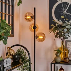 Lampadaire - Verre 15 cm Gastor Ambre, 3 lumières