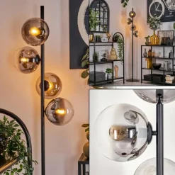 Lampadaire - Verre 15 cm Gastor Clair, Fumé, 4 lumières