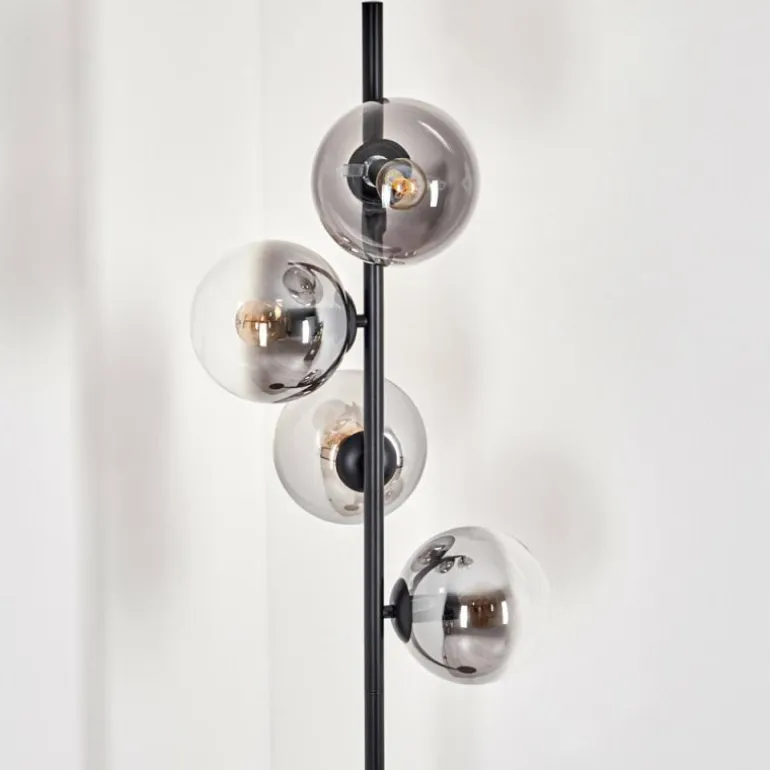 Lampadaire - Verre 15 cm Gastor Clair, Fumé, 4 lumières