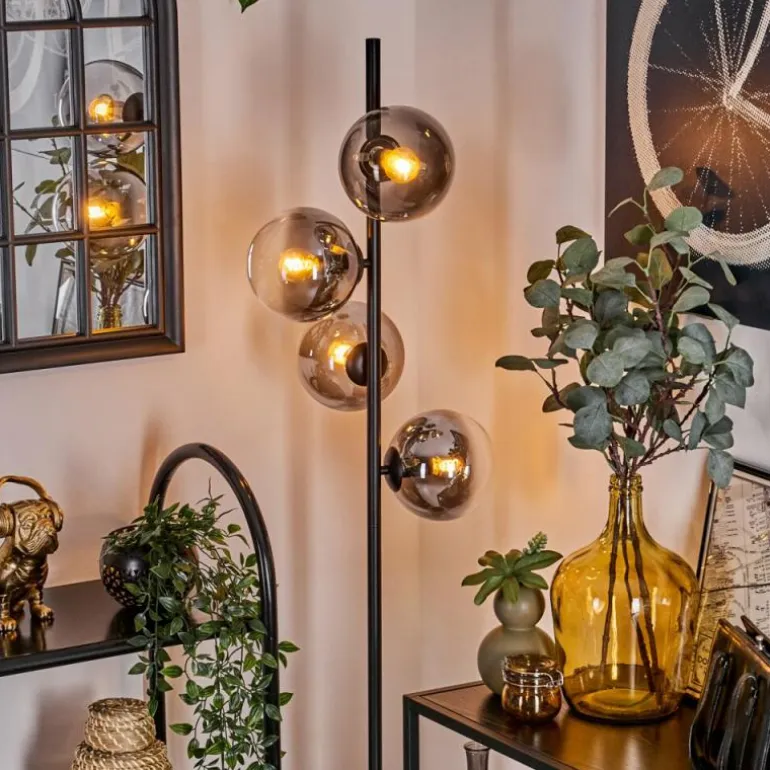 Lampadaire - Verre 15 cm Gastor Clair, Fumé, 4 lumières