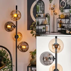 Lampadaire - Verre 15 cm Gastor Ambre, Fumé, 4 lumières